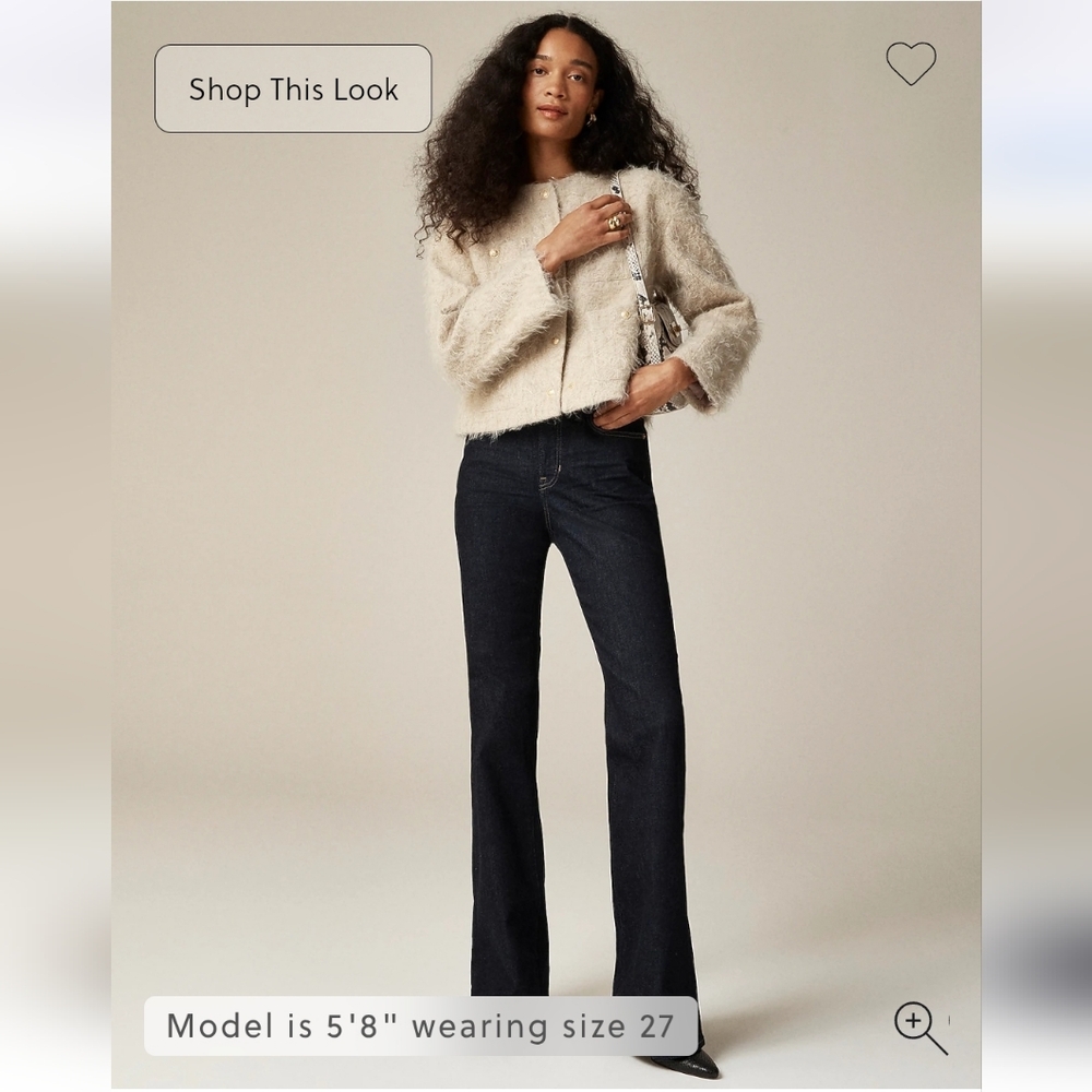 NWT J.Crew Women’s Bootcut jeans Sz 27 $158 Resin Rinse Flawed